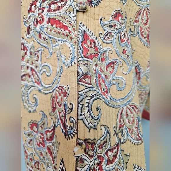 Sam Hilu Vintage Mandarin Quilted Floral Jacket, XS - Picture 3 of 11